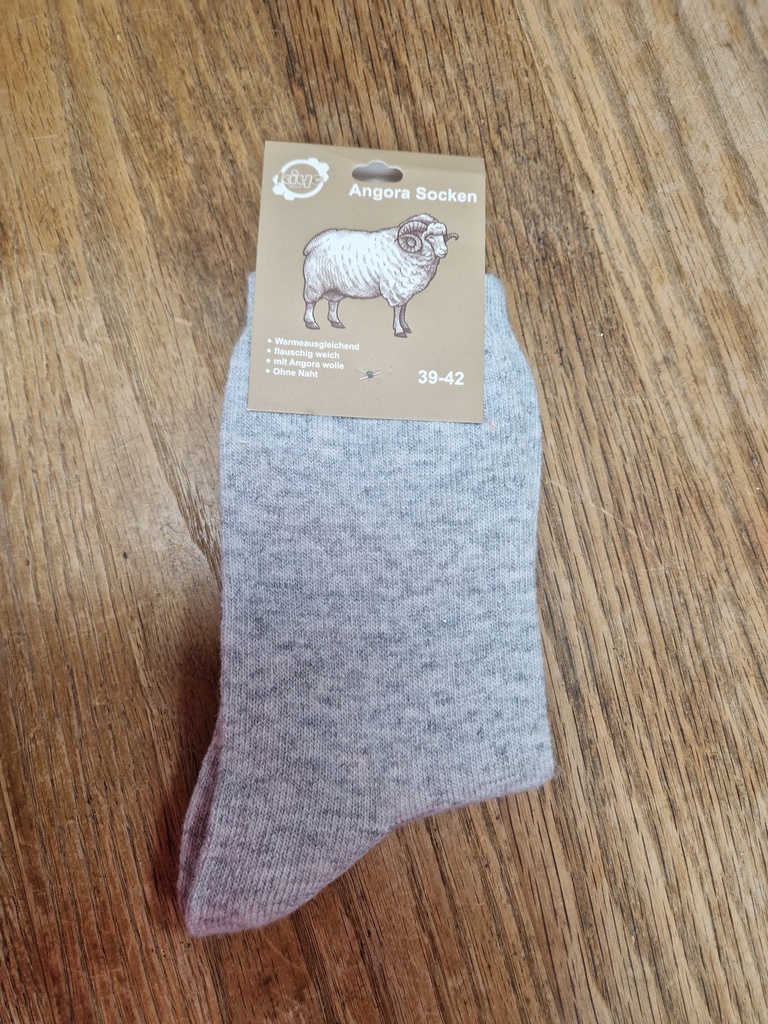 Chaussettes Angora 39/42 - Unies Gris clair