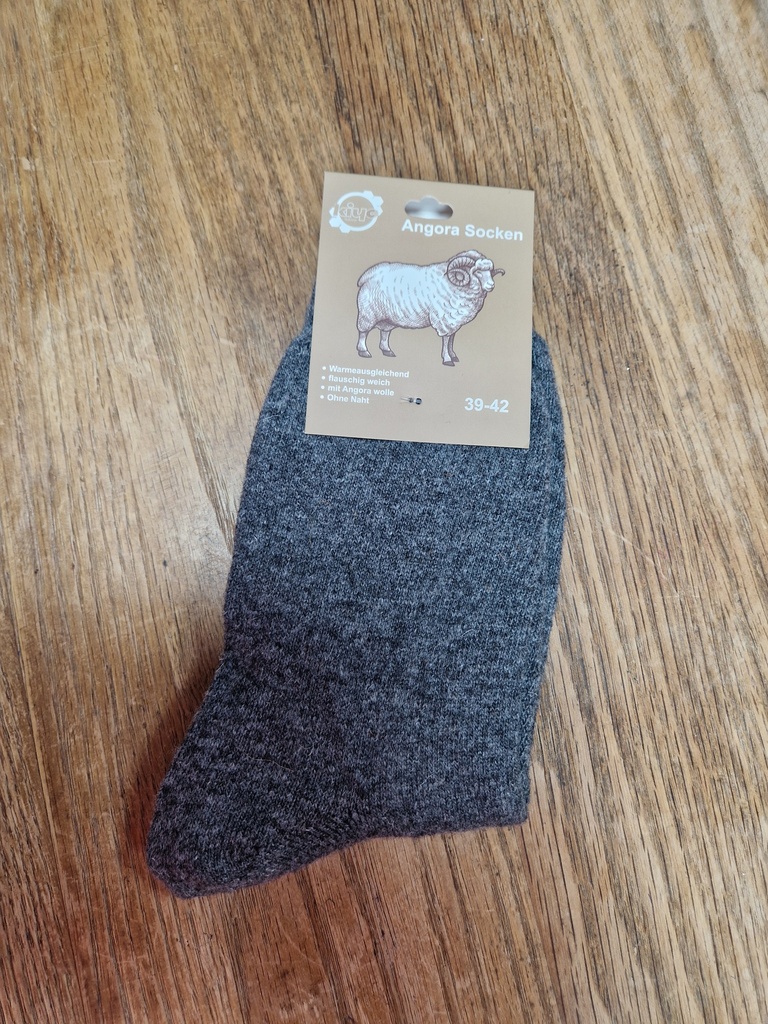 Chaussettes Angora 39/42 - Unies Gris foncé