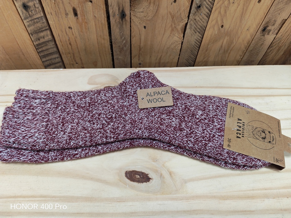 Chaussettes Alpaga Unie 36/41 - Bordeaux