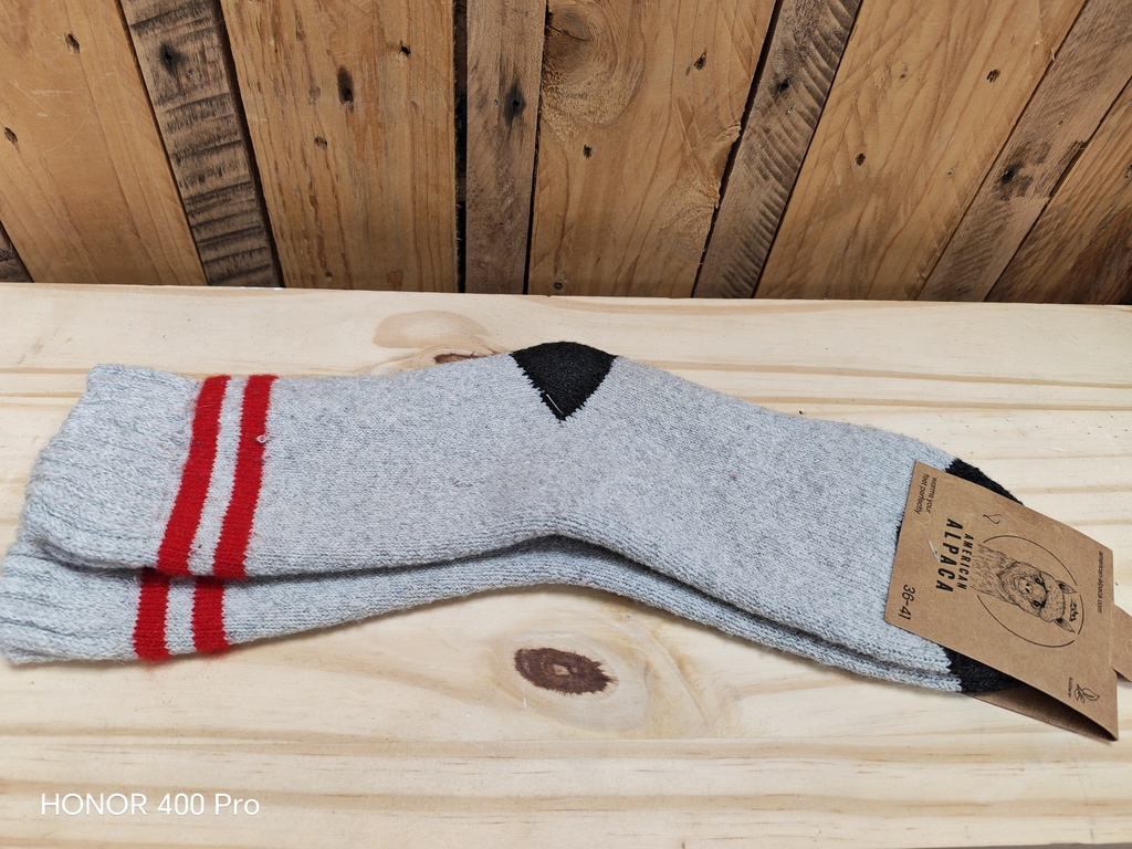 Chaussettes Alpaga 2lignes 36/41 - Gris clair