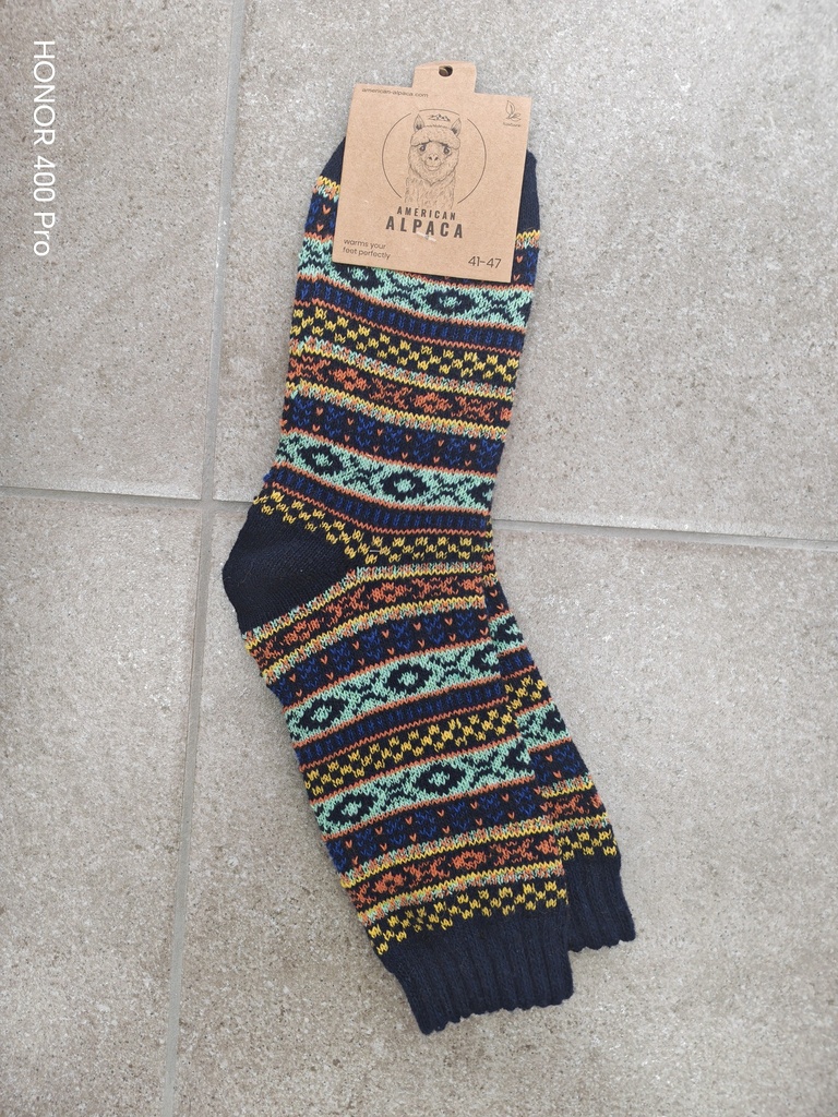 Chaussettes Alpaga motif scandinave 41/47 - Marine