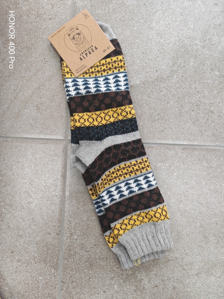 Chaussettes Alpaga Motif bulles 41/47 - Grise