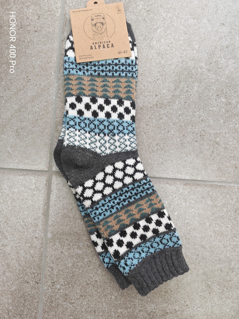 Chaussettes Alpaga Motif bulles 41/47 - Gris foncé