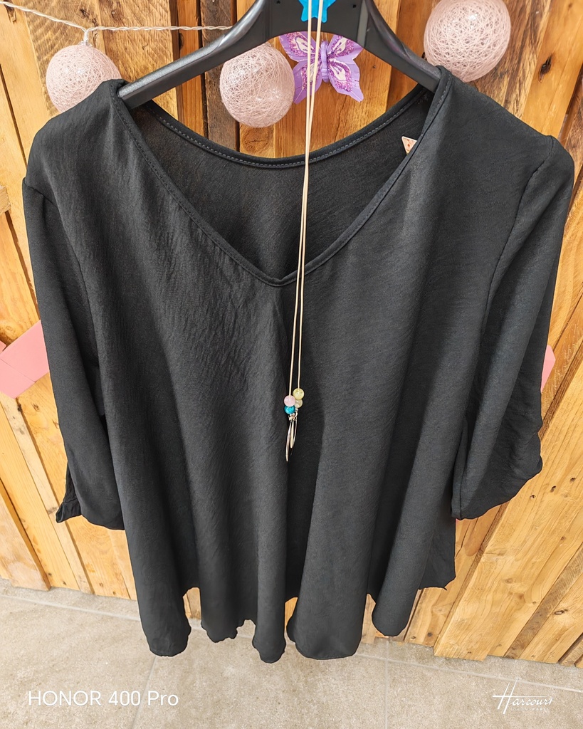Blouse + collier Alma noir