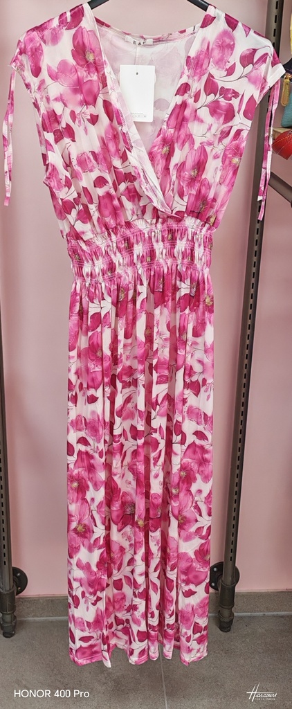 Robe Longue Ozzie rose fleurie 