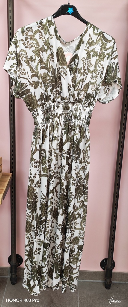 Robe Malia vert feuillage longue