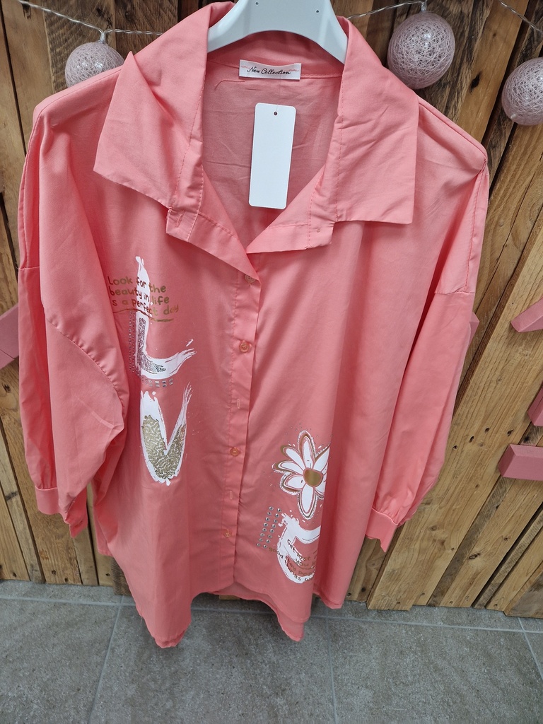 Chemise corail Love 