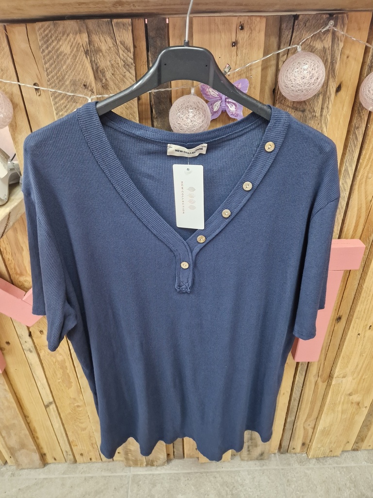 T-shirt "Daisy" bleu marine