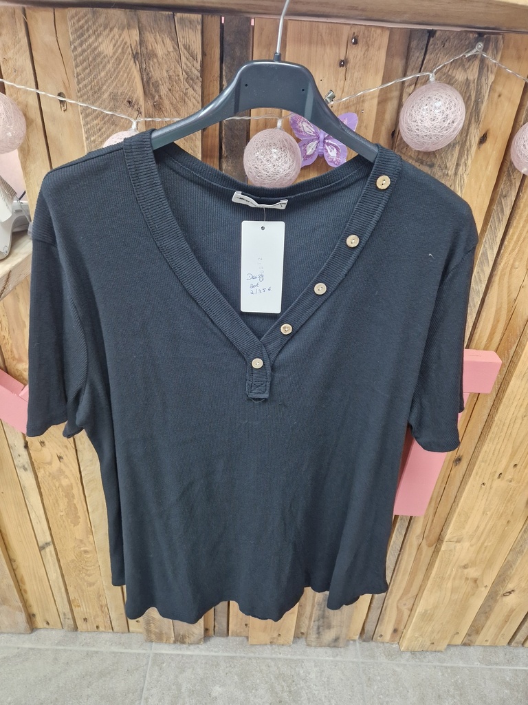 T-shirt "Daisy" noir 