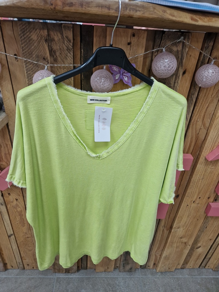 T-shirt unis vert anis 