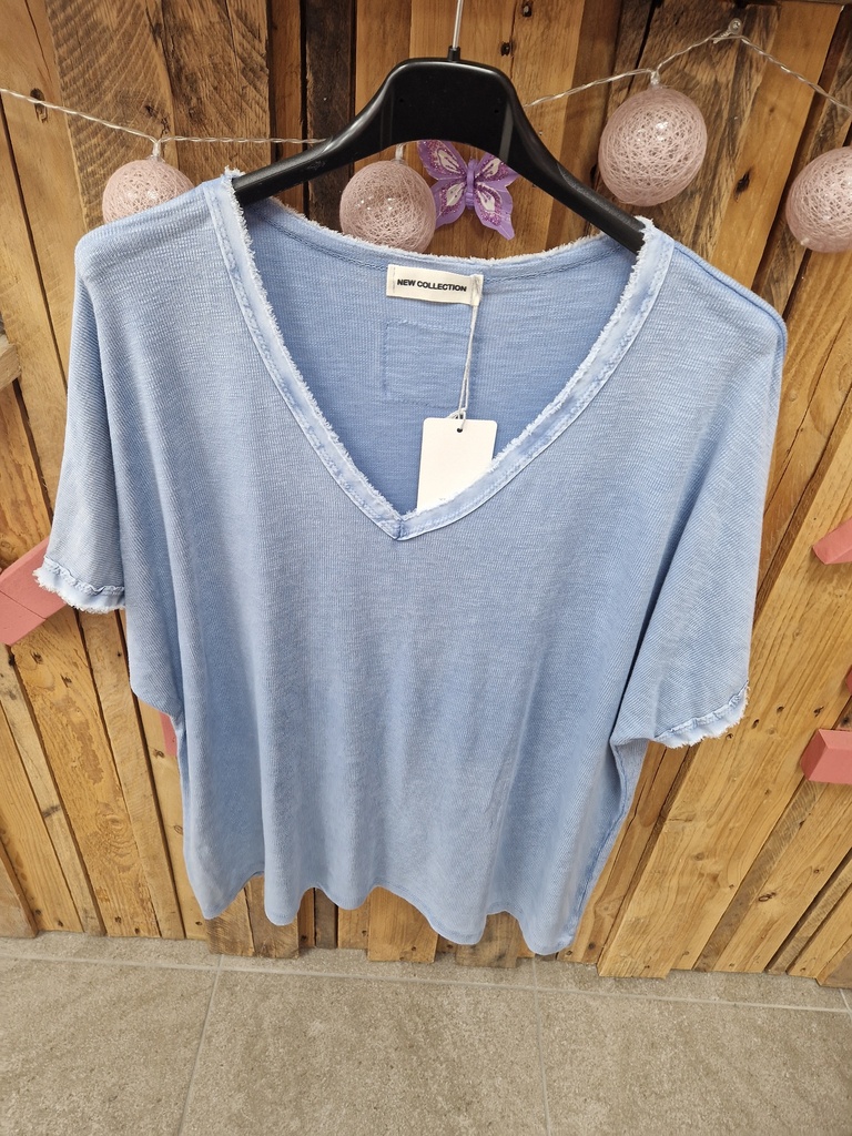 T-shirt unis bleu jeans 