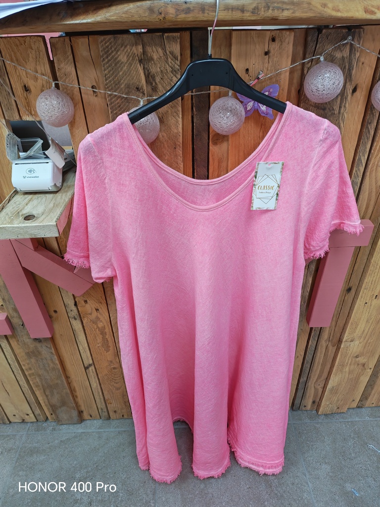 Robe magique "Dalhia" rose fluo