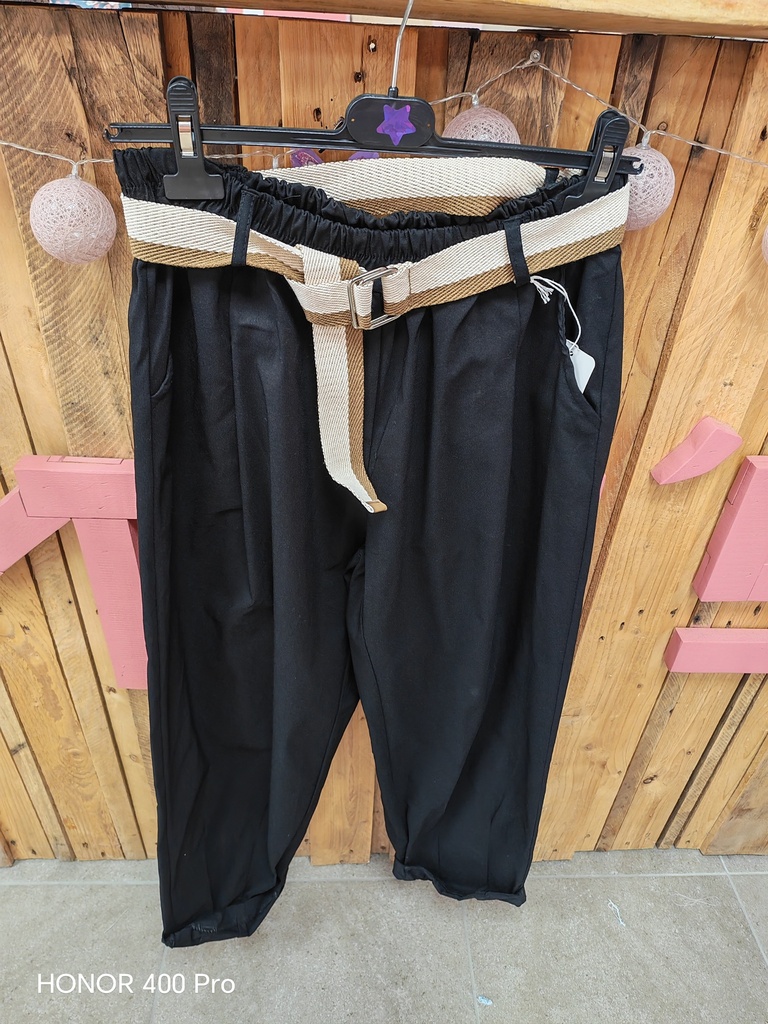 Pantalon "Zinia" avec ceinture noir