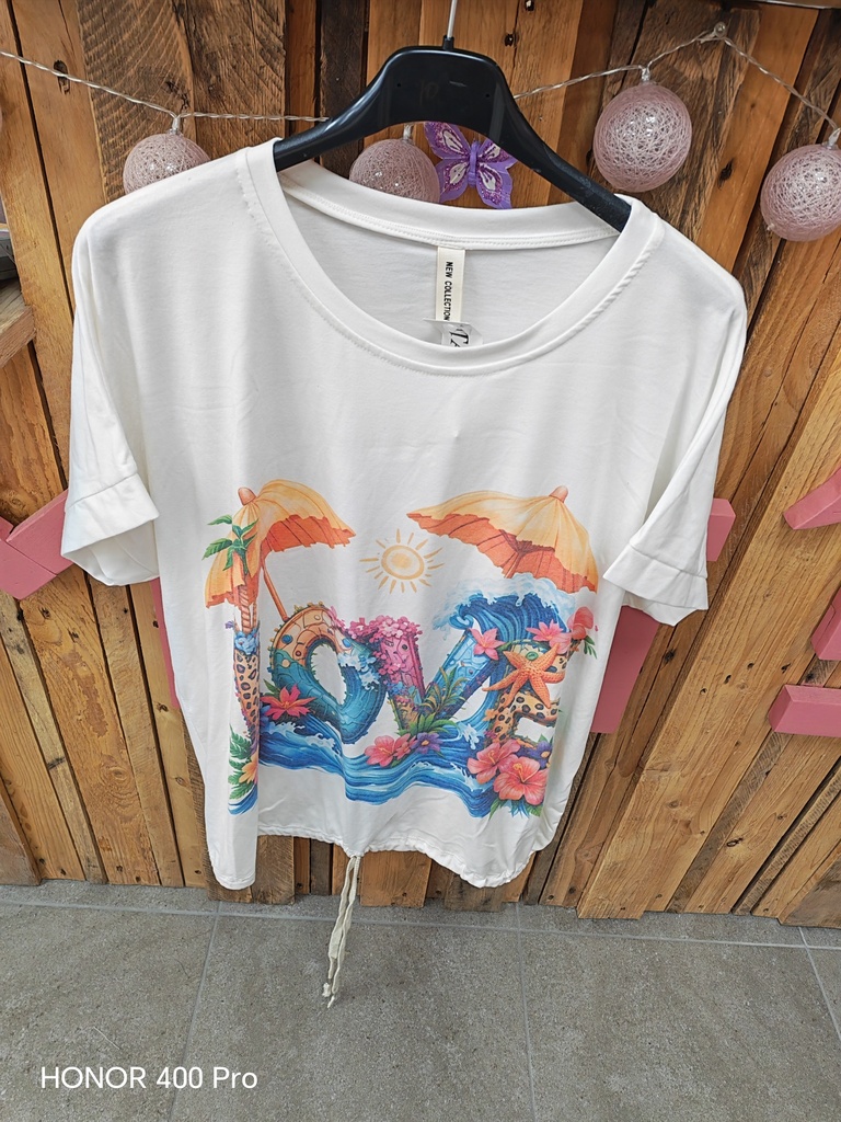 T-shirt à motifs "Love"