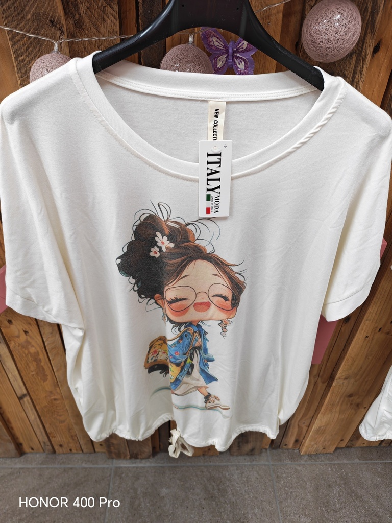 T-shirt à motifs "Fille lunettes"