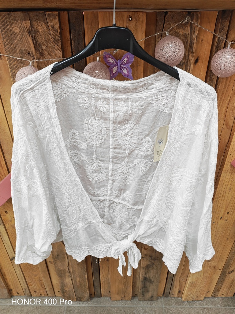 Boléro brodé blanc