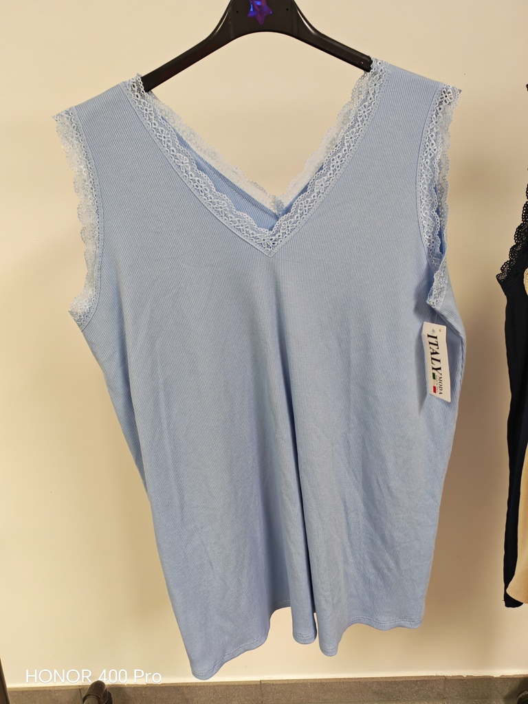 Top "Héléor" Bleu ciel