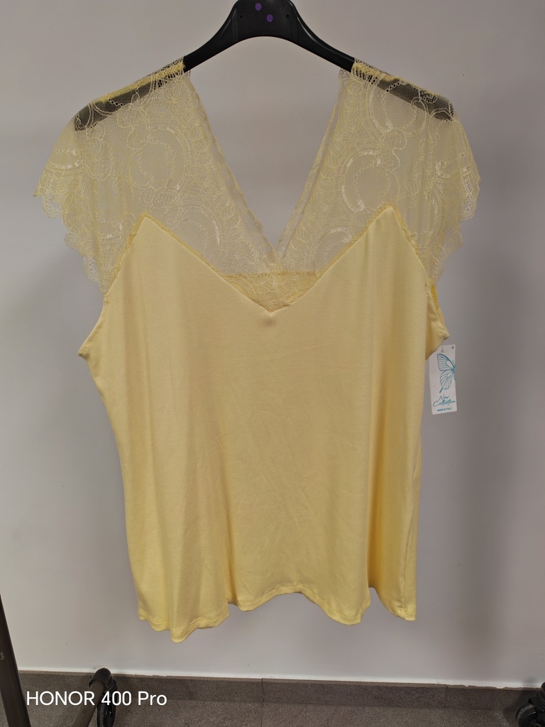 Top dentelle "Olympe" Jaune
