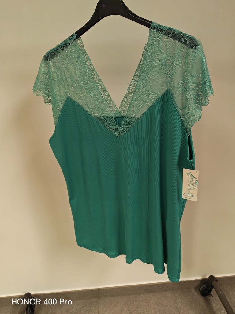 Top dentelle "Olympe" Vert eau