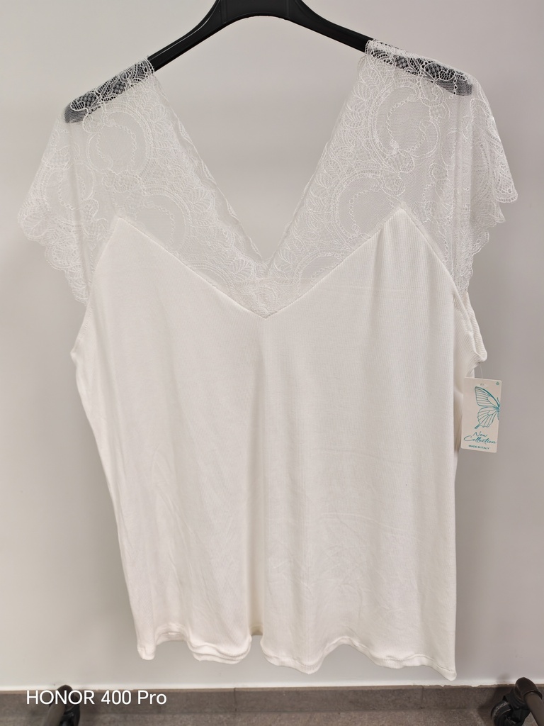 Top dentelle "Olympe" Blanc