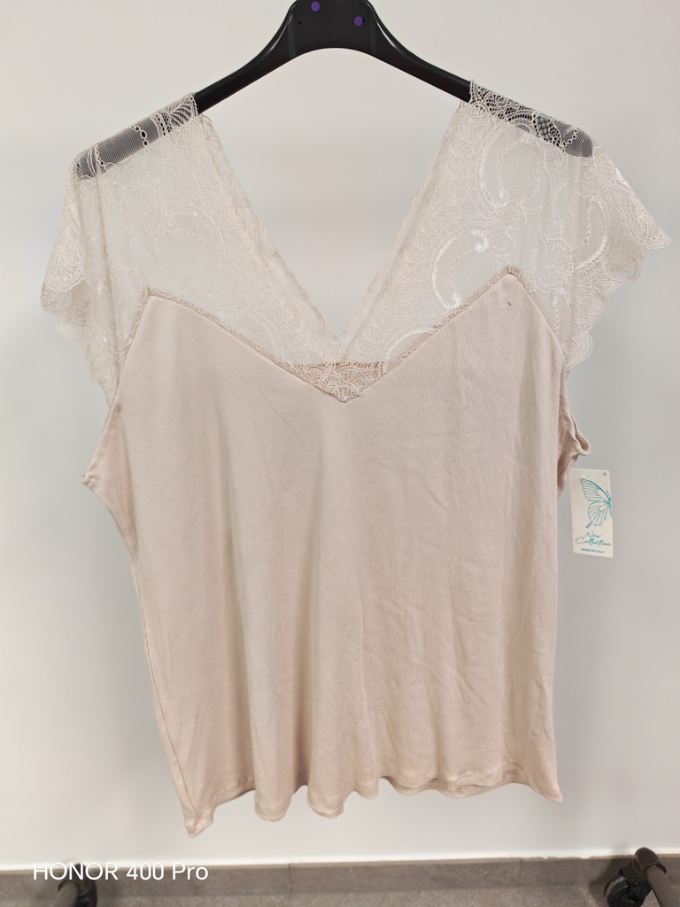 Top dentelle "Olympe" Beige