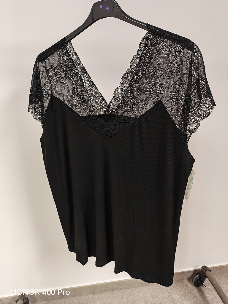 Top dentelle "Olympe" Noir