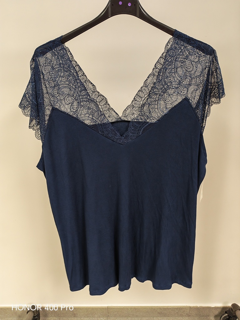 Top dentelle "Olympe" Marine