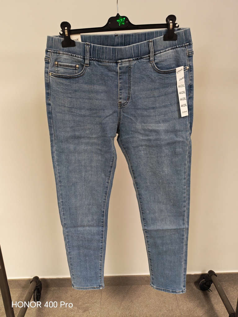 Jeans bleu taille élastique