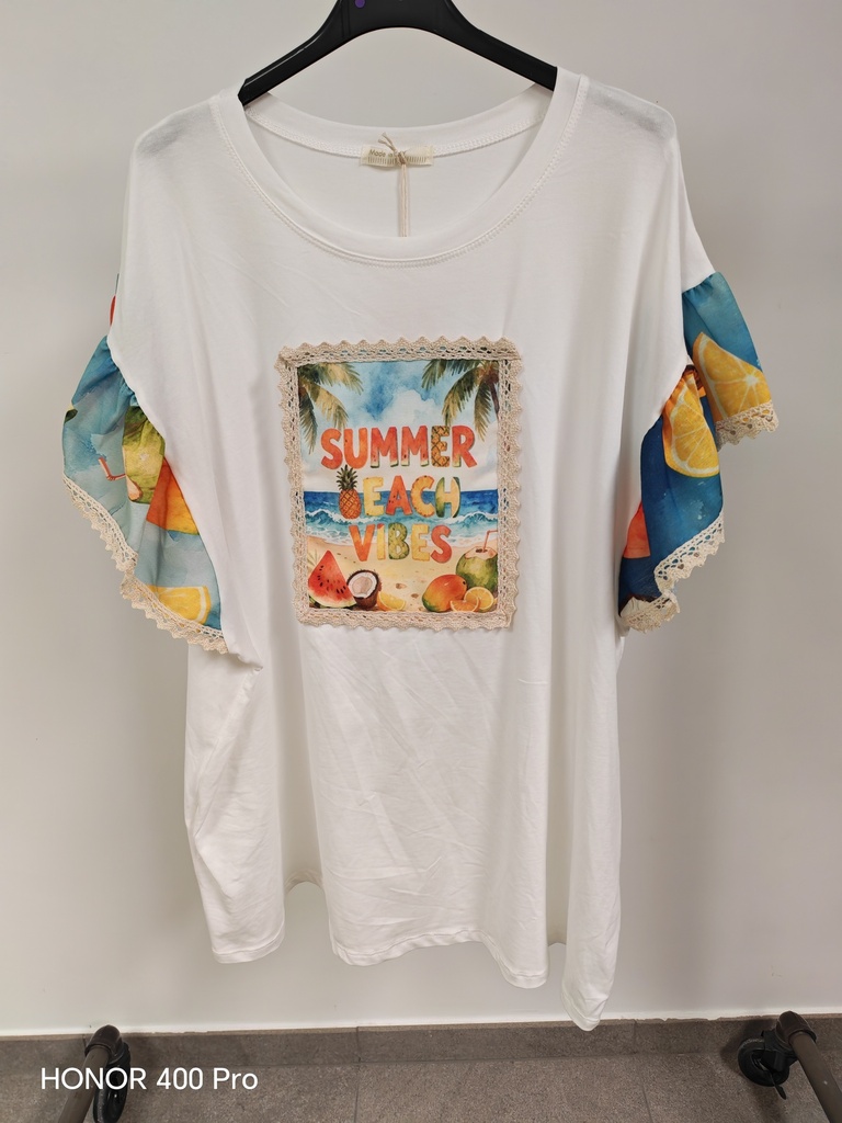 Blouse Summer Beach Vibes manches crochet