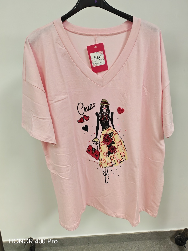T-shirt Rose fille chic