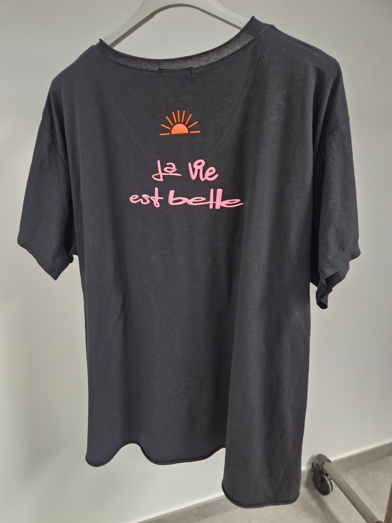 T-shirt "La vie est belle" Noir