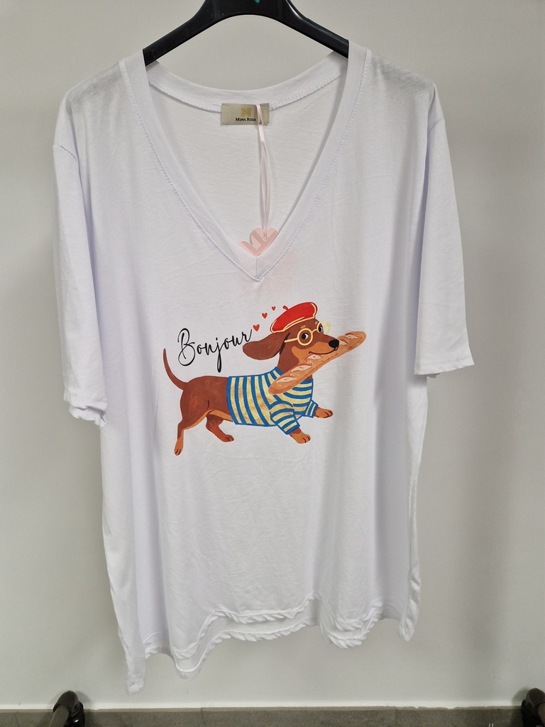 T-shirt Teckel bonjour