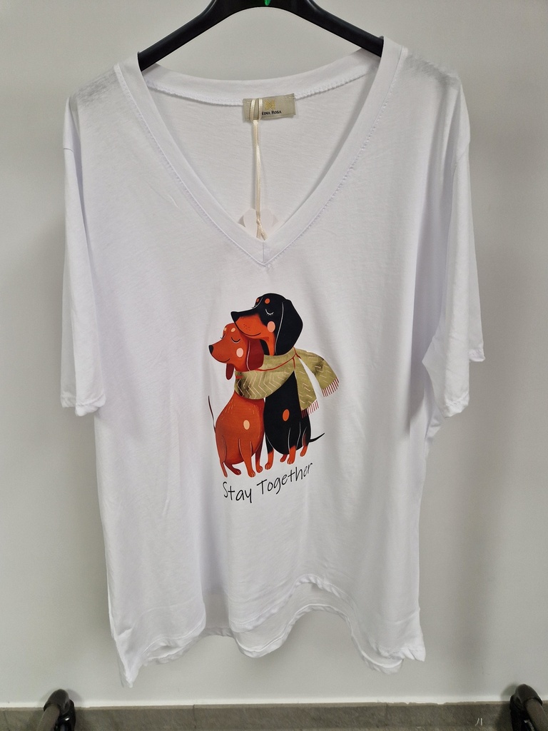 T-shirt Teckel duo écharpes