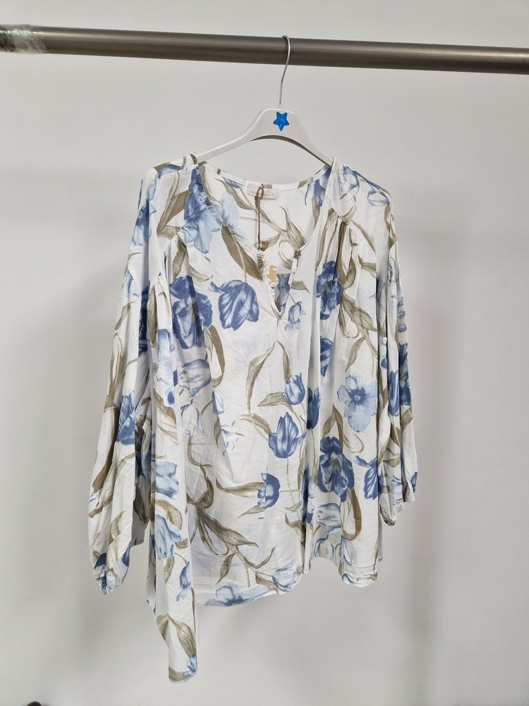 Blouse "Liberty" gt fleurs bleues 