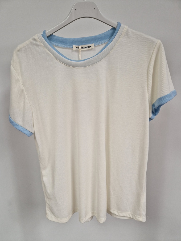 T-shirt bi-couleur "Liya" Ecru & bleu