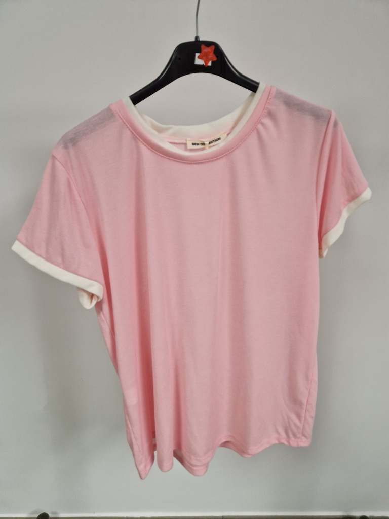 T-shirt bi-couleur "Liya" Rose & Ecru