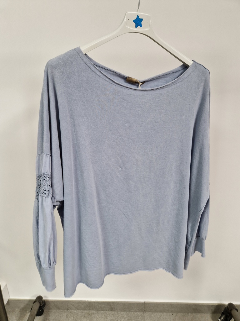 T-shirt "Luna" manches longues Bleu ciel