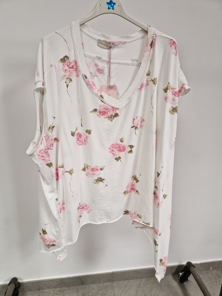 Blouse "Rosa" asymétrique Blanche