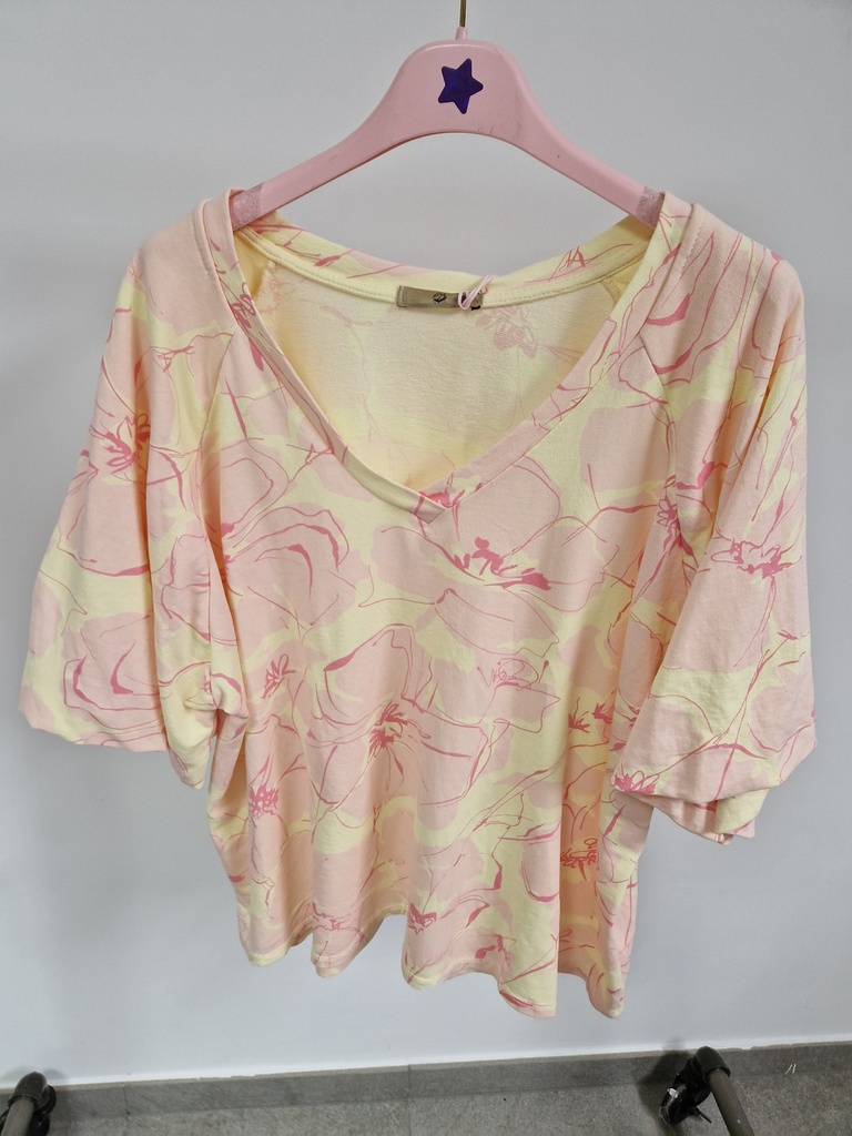 T-shirt "Fétia" Rose et jaune