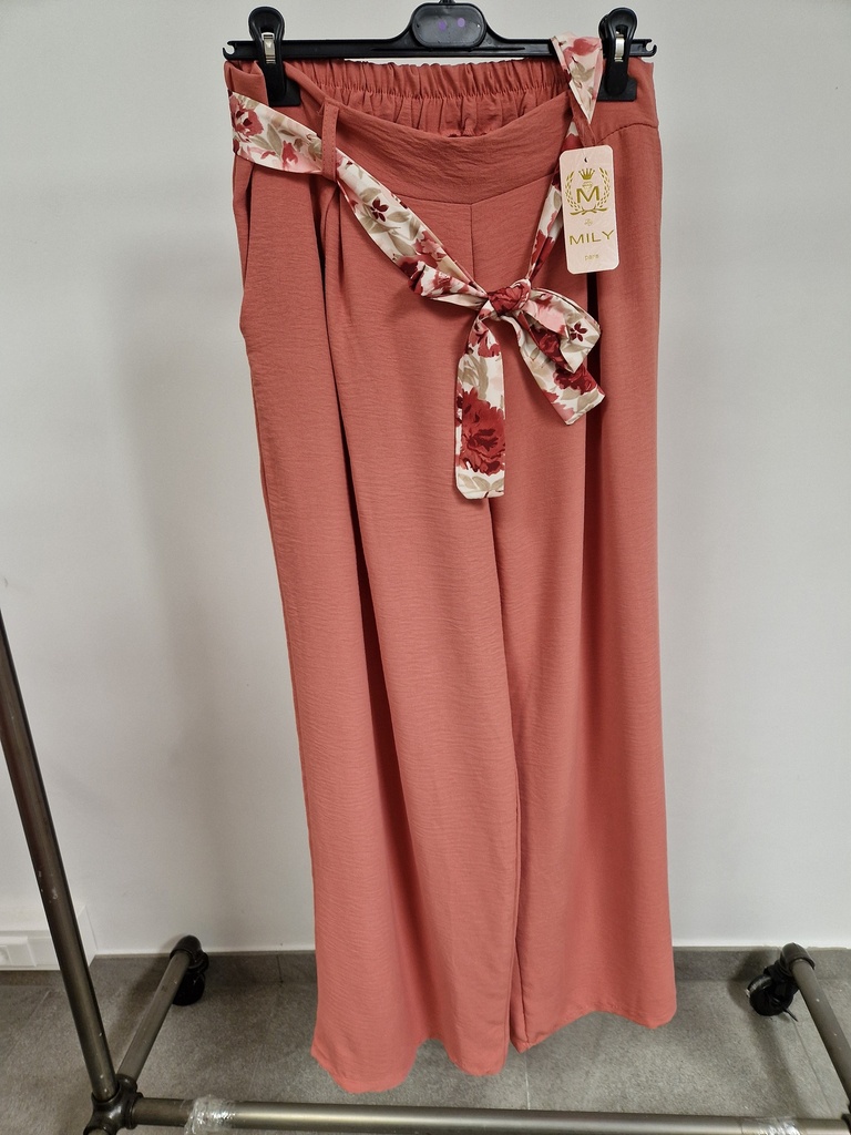 Pantalon uni "Mona" GT Vieux rose