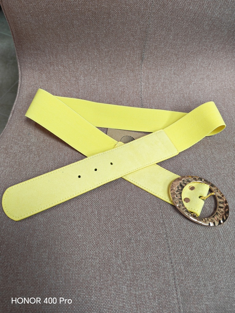 Ceinture moyenne jaune boucle ovale - 5cm