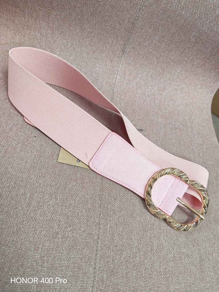 Ceinture petite rose pâle boucle dorée- 4cm