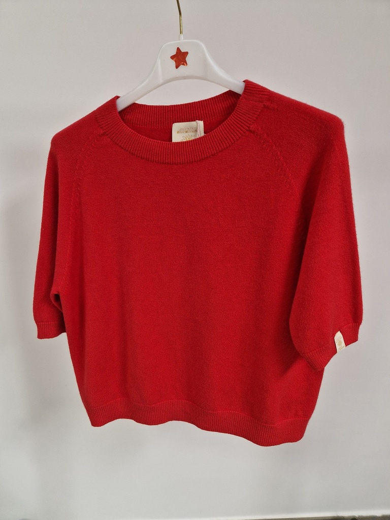 Pull Thessa manches courtes rouge