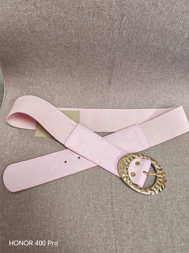 Ceinture moyenne rose boucle ovale- 5cm