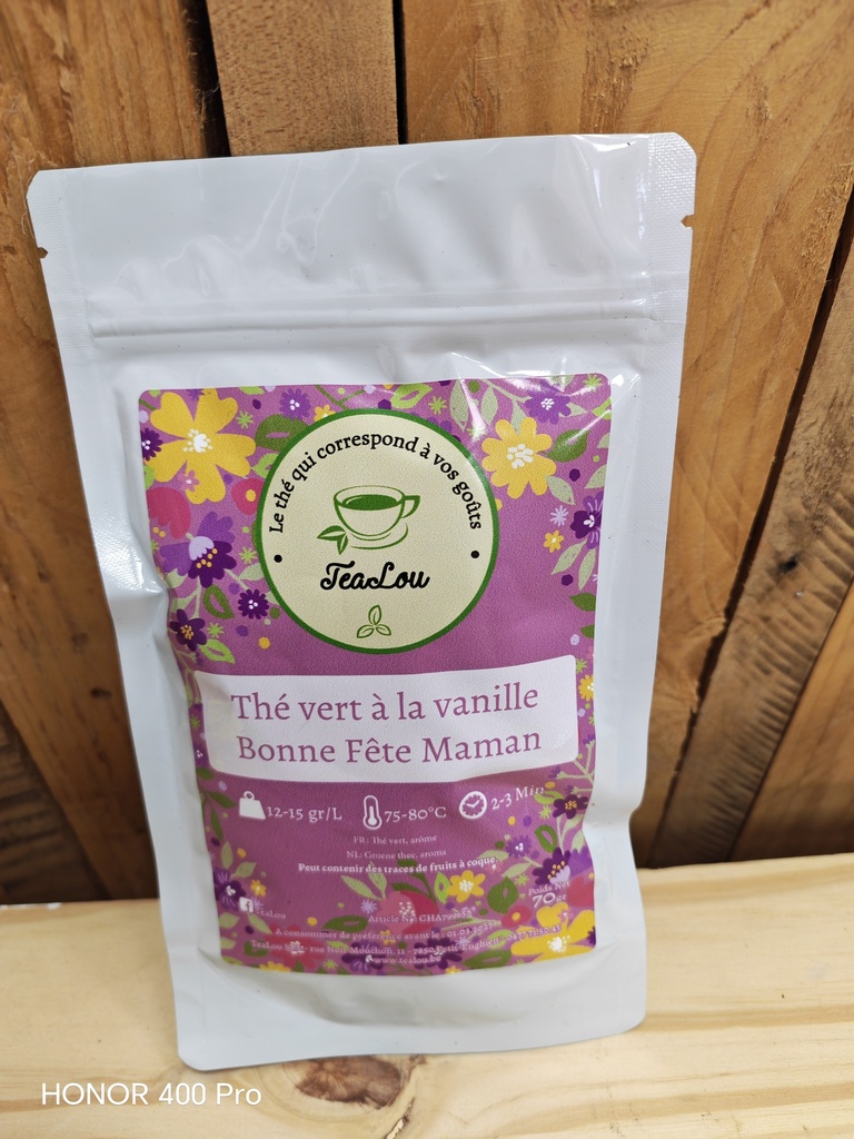 Thé vert vanille bonne fête maman