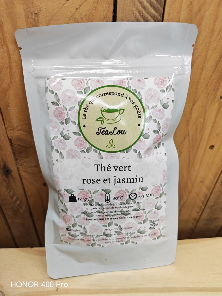 Thé vert rose et jasmin