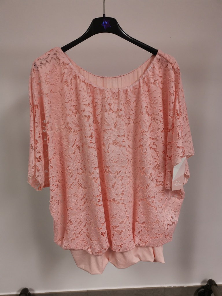 Blouse dentelle Margie rose pâle