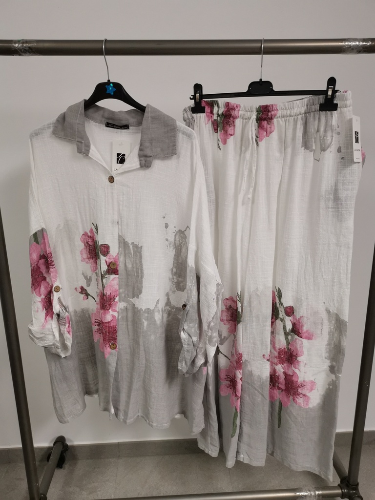 Ensemble "Florisa" Blanc - Gris