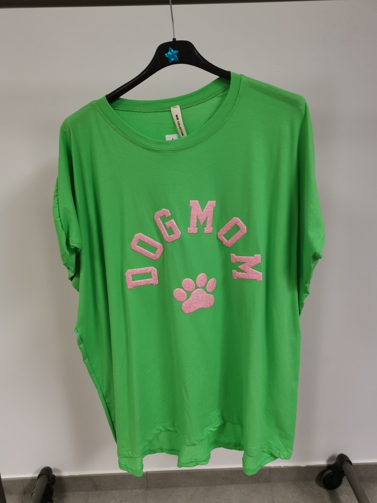 T-shirt DOG mom vert pomme