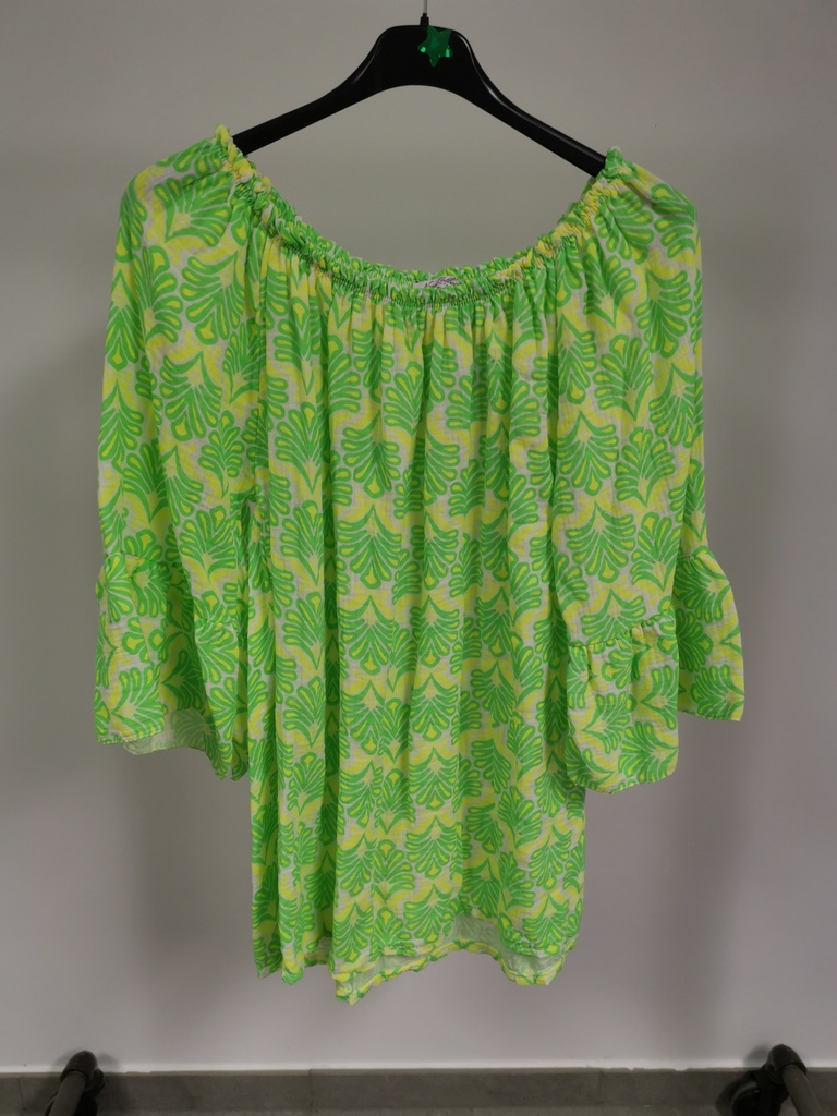 Blouse "Kara" fluo duo vert/jaune